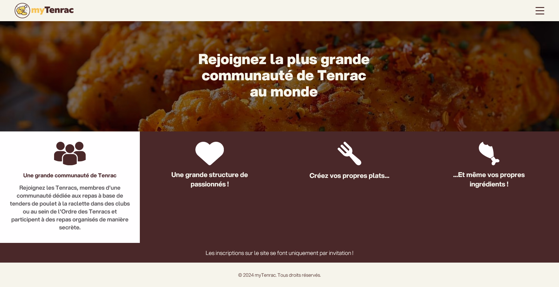 Site web myTenrac avec back-office complet